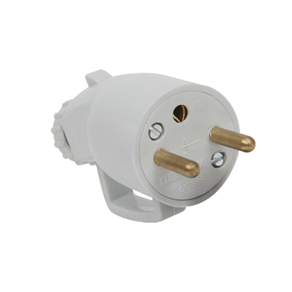 FICHE MALE 2P+T 16A POUR FICHE AVEC VOLET GRIS - DEBFLEX - 713780