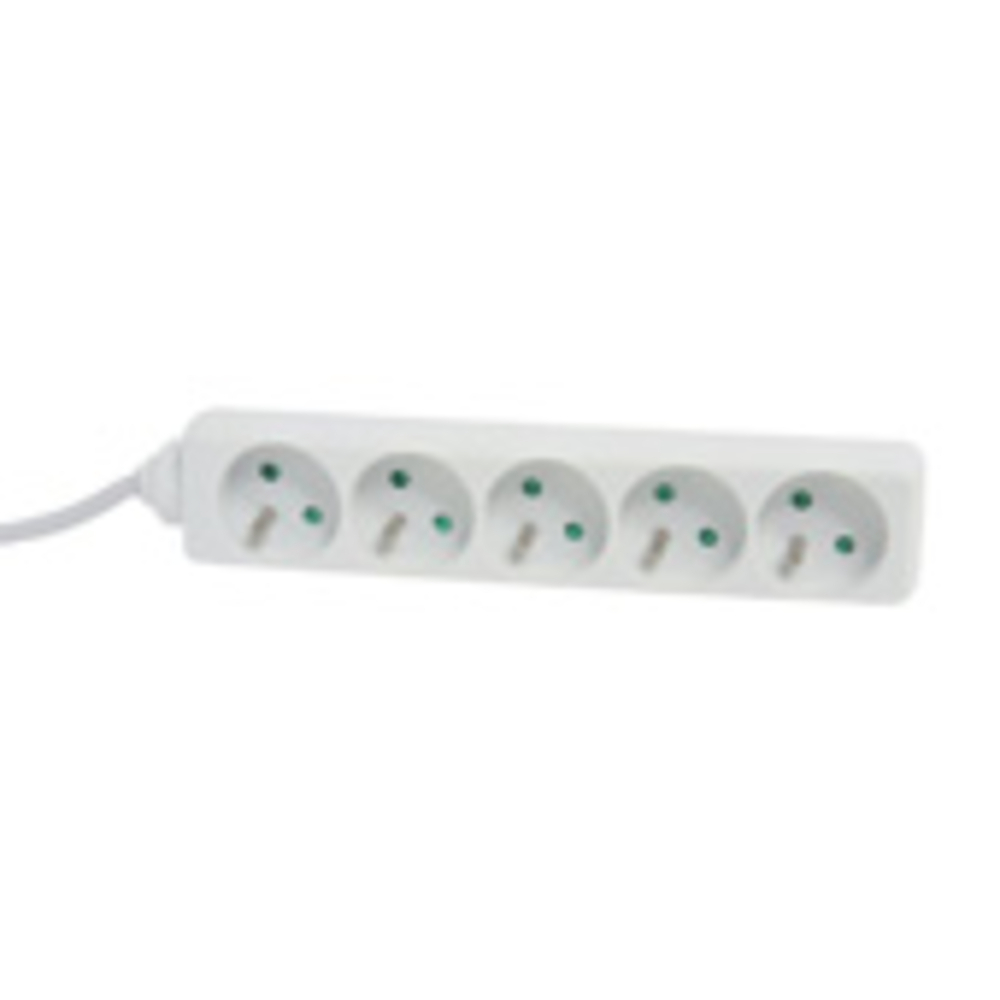 BLOC 5 PRISES 2P+T 16A 1M BLANC - DEBFLEX - 716973