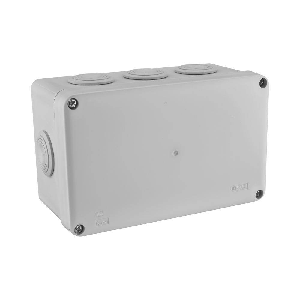 BOITE DE DERIVATION ETANCHE IP55 170X100/P80 GRIS - DEBFLEX - 718050