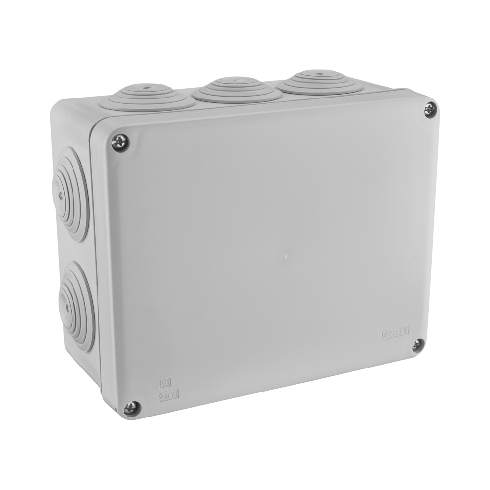 BOITE DE DERIVATION ETANCHE IP55 170X170/P80 GRIS - DEBFLEX - 718060