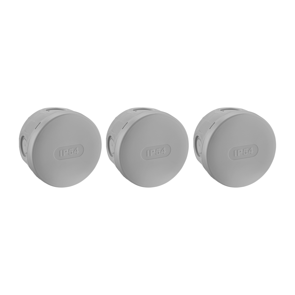BOITE DE DERIVATION ETANCHE IP54 Ø70/P40 GRIS LOT DE 3 - DEBFLEX - 718811