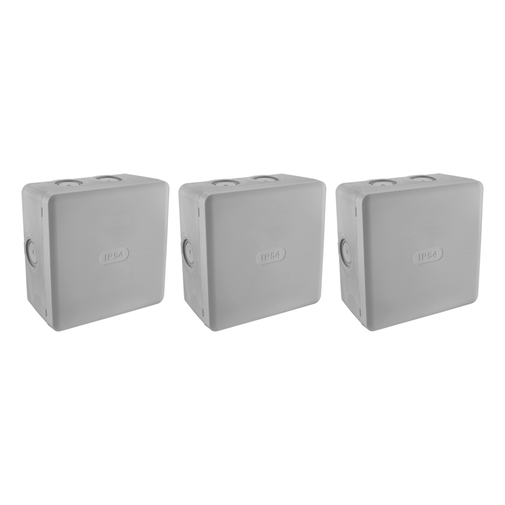 BOITE DE DERIVATION ETANCHE IP54 115X115/P60 GRIS LOT DE 3 - DEBFLEX - 718814