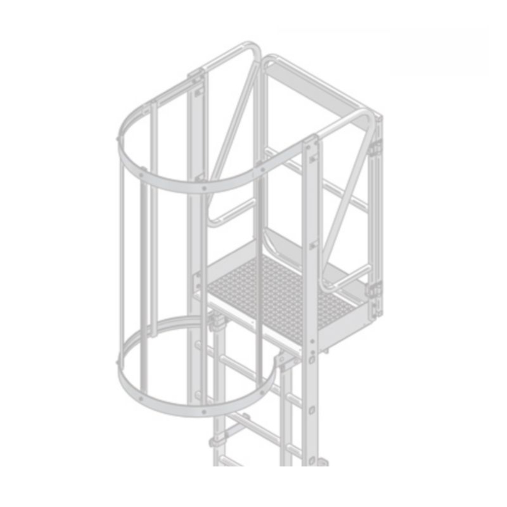 Sortie de face avec crinoline et marche 180 mm pour échelle à crinoline alu CR - CENTAURE - 255912