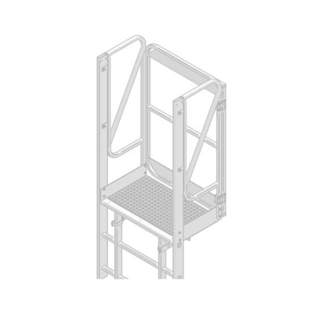 Sortie de face sans crinoline pour échelle à crinoline aluminium CR - CENTAURE - 255955