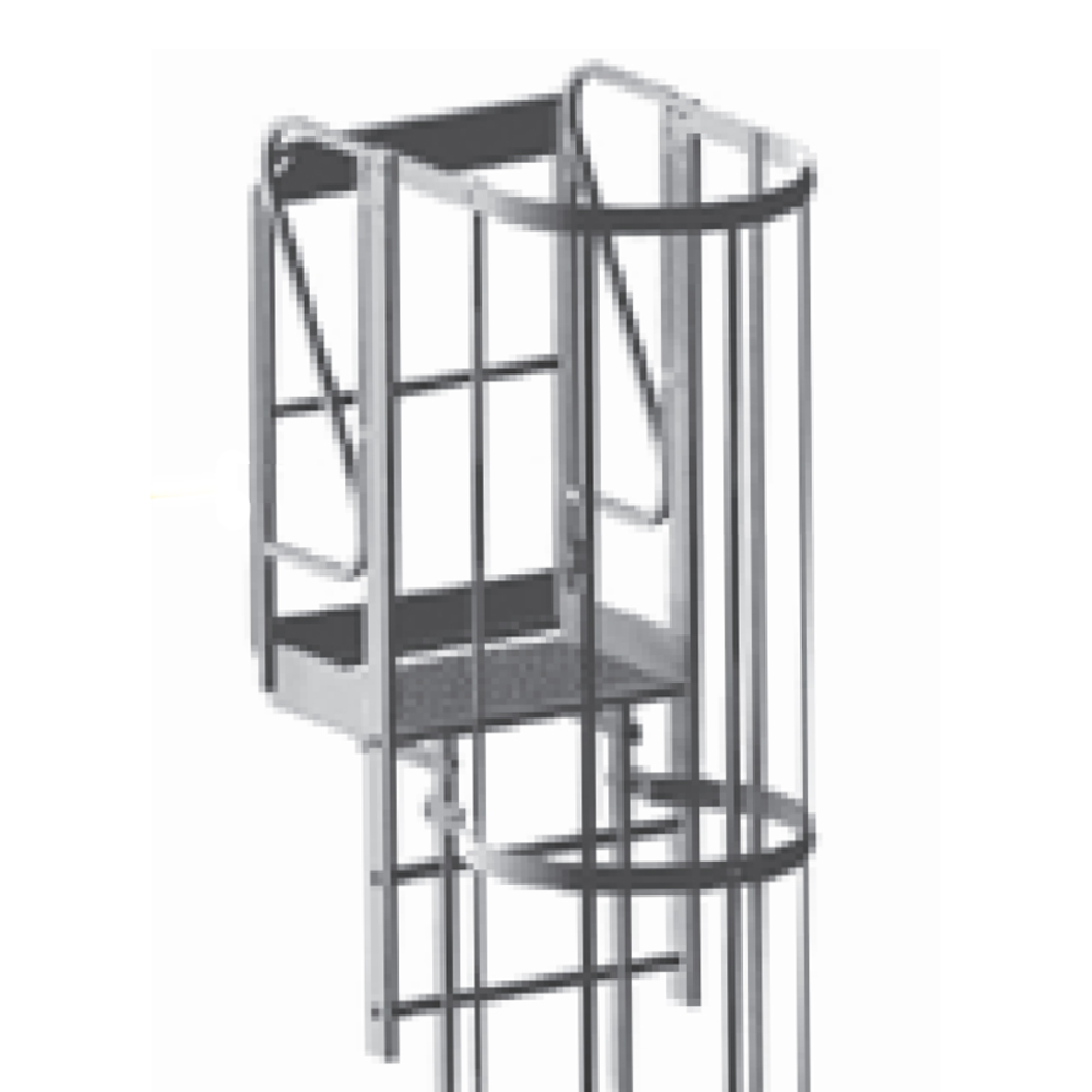 ÉCHELLE À CRINOLINE ALUMINIUM CR - SORTIE DE FACE SANS CRINOLINE ET MARCHE 180 MM - CENTAURE - 255960