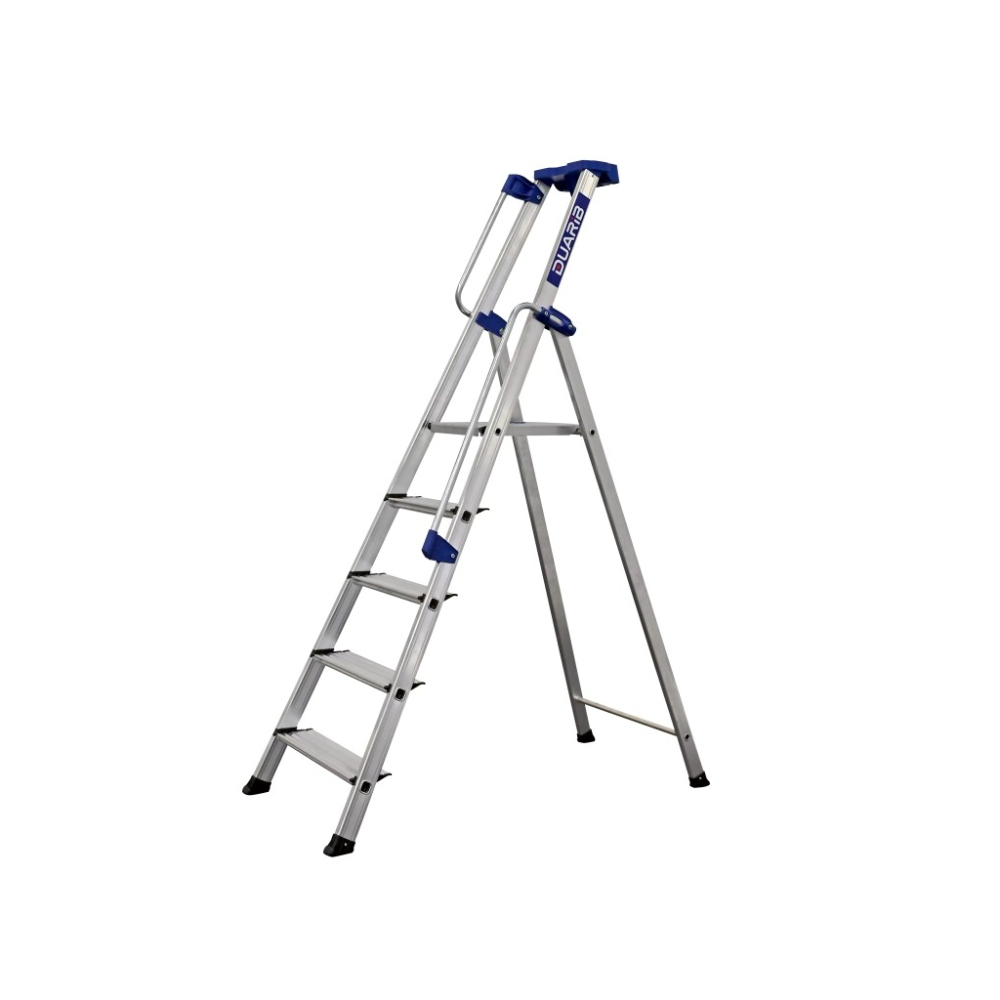 Escabeau pro X-STEP 5 marches DUARIB - Hauteur maxi 3.10m - Marches profondes de 11cm - 605205