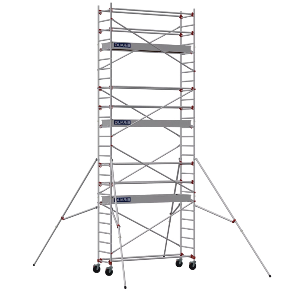 Échafaudage roulant aluminium DUARIB AL255 base standard + lisse hauteur travail 4.90 m - 613813