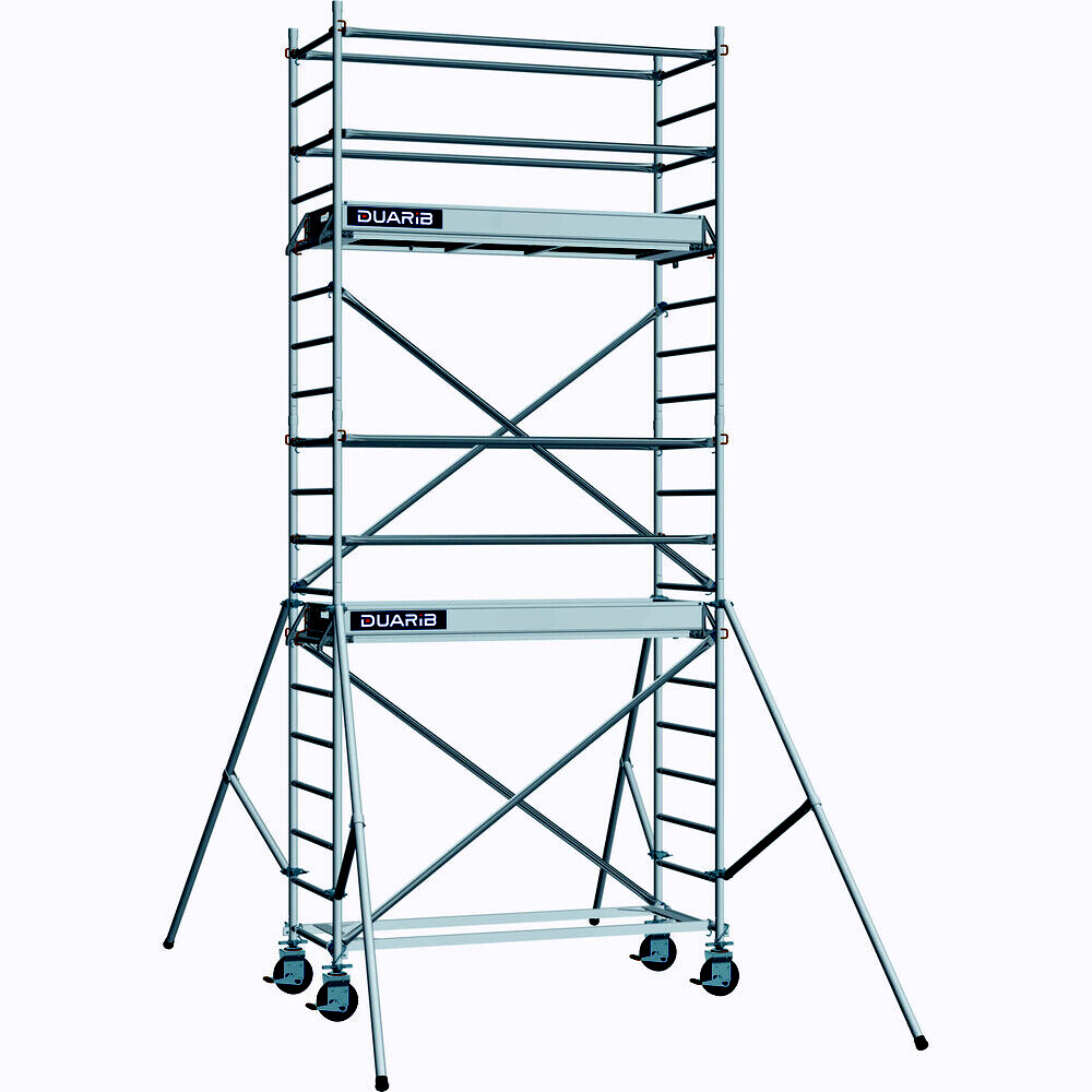 Echafaudage roulant aluminium DUARIB DOCKER2 85 largeur 205 hauteur travail 13m90 Garde corps monoblocs EXMDS  - 7120122