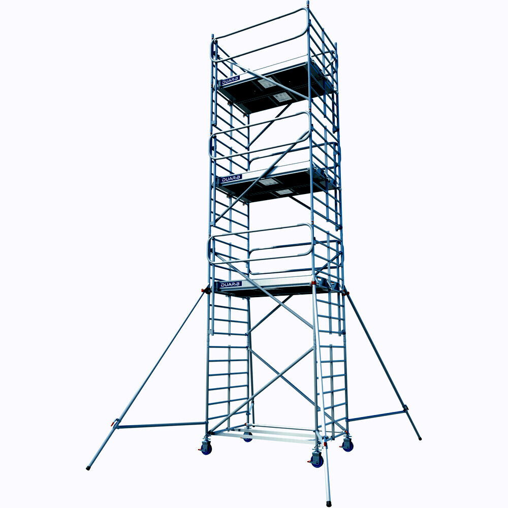 Echafaudage roulant aluminium DUARIB Docker2 150 205 hauteur travail 9,90 m lisses/sous lisses - 7220080