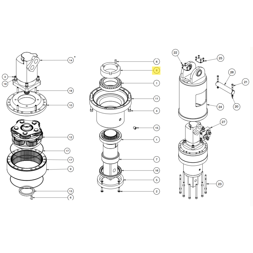 PLAQUE DE VERROUILLAGE DIGGA POUR MOTOREDUCTEURS PD15 / PD18/ PD22