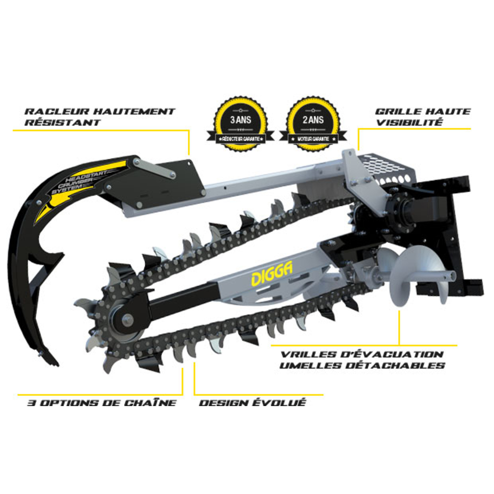 Trancheuse sol DIGGA hydrive xd 1200mm - CHAINE 350mm DIGGATAC - HDT2000019