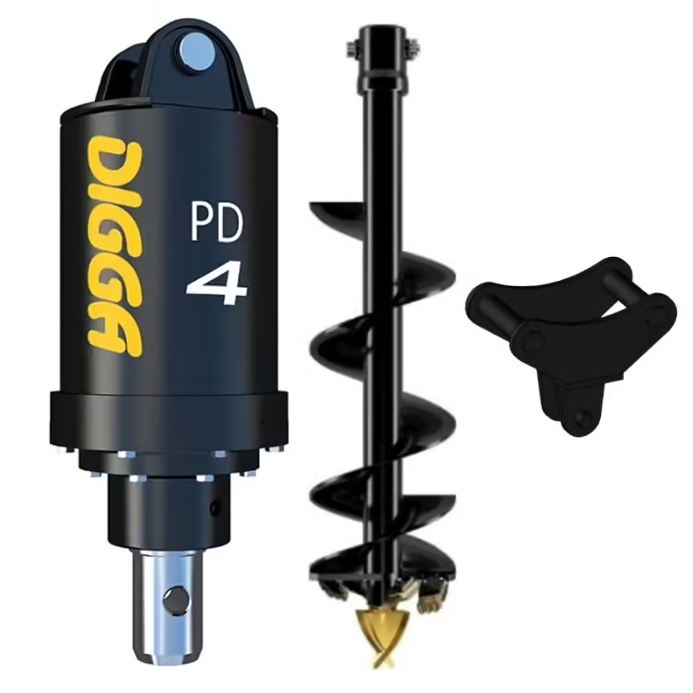 PACK DIGGA TARIERE HYDRAULIQUE PD4-2 AVEC VRILLE 200MM ET SUSPENSION