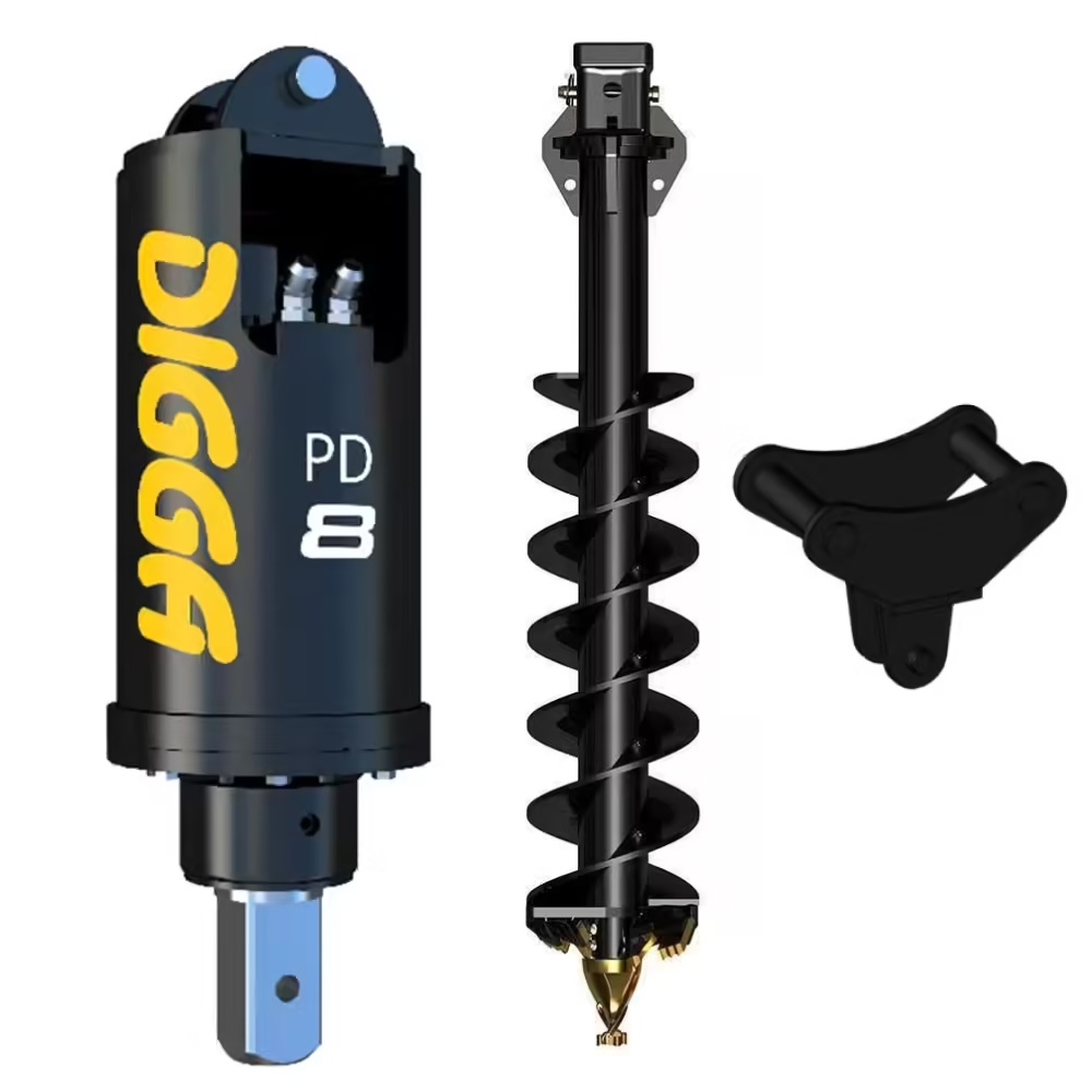 PACK DIGGA TARIERE HYDRAULIQUE PD8-5 AVEC VRILLE 250MM ET SUSPENSION