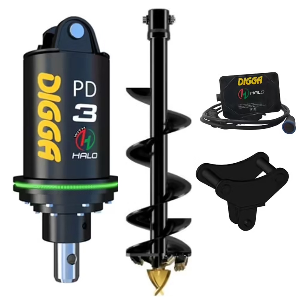 PACK DIGGA TARIERE HALO HYDRAULIQUE PDH3-2 AVEC VRILLE 150MM ET SUSPENSION