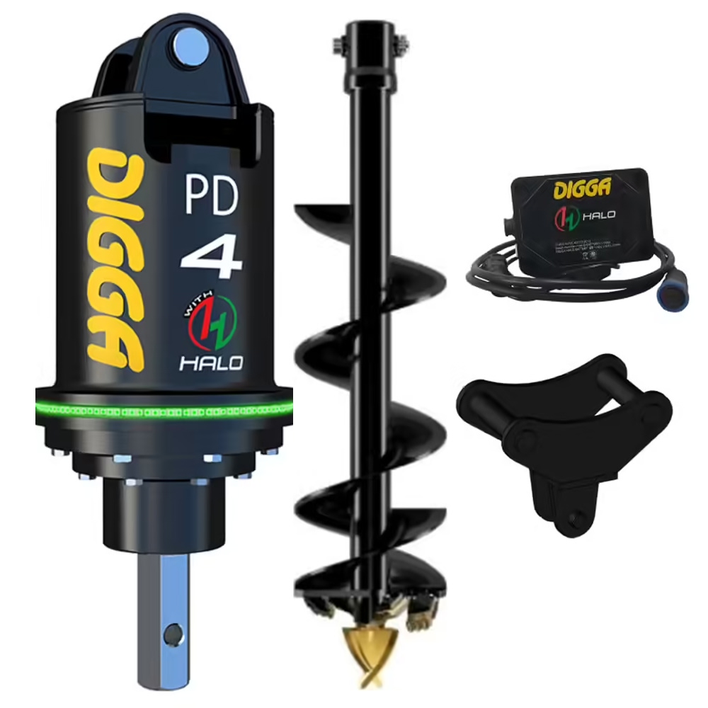 PACK DIGGA TARIERE HYDRAULIQUE PDH4-2 AVEC HALO- VRILLE 200MM ET SUSPENSION