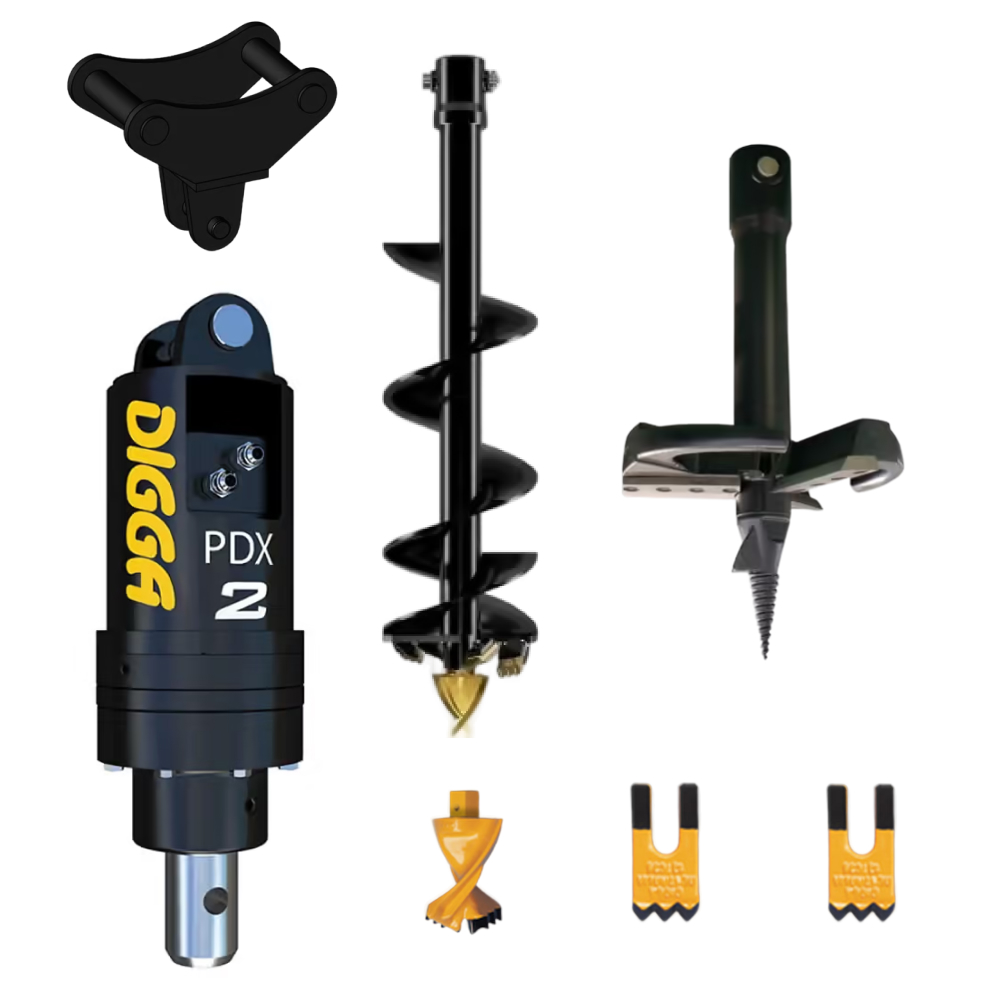 PACK DIGGA TARIERE HYDRAULIQUE PDX2-2 PELLES DE 1 A 2 TONNES