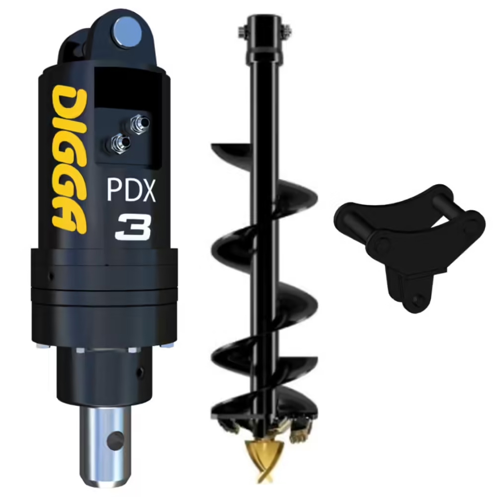 PACK DIGGA TARIERE HYDRAULIQUE PDX3-2 AVEC VRILLE 150MM ET SUSPENSION