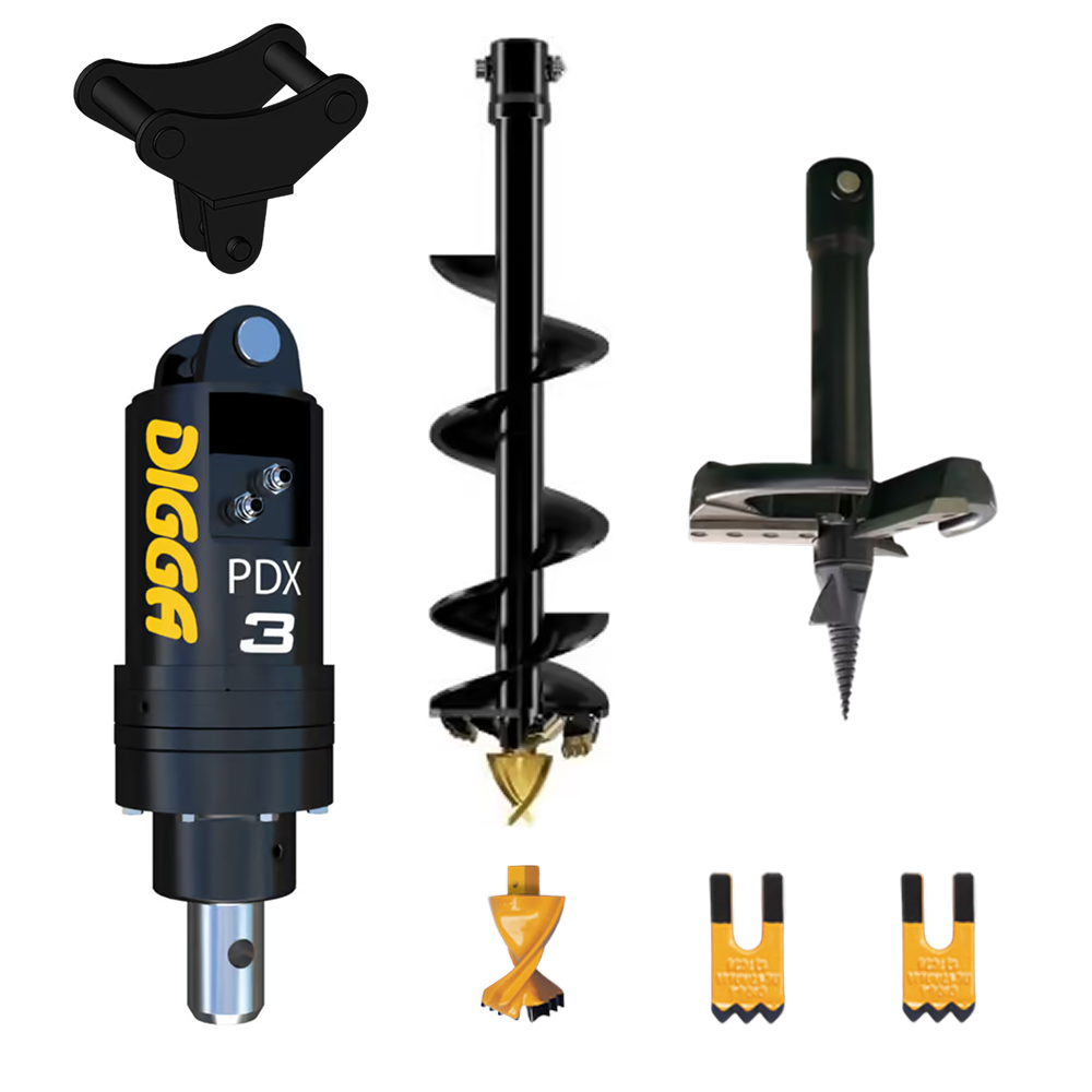 PACK DIGGA TARIERE HYDRAULIQUE PDX3-2 PELLES DE 2 A 4 TONNES