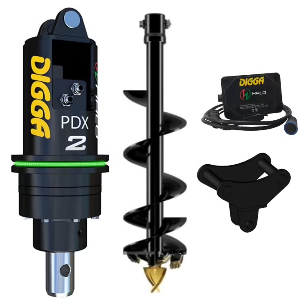 PACK DIGGA TARIERE HYDRAULIQUE PDXH2-2 AVEC HALO- VRILLE 150MM ET SUSPENSION