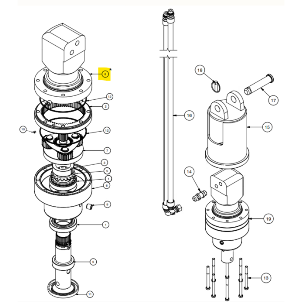MOTEUR HYDRAULIQUE DIGGA POUR MOTOREDUCTEUR  PDX2 AVANT AOUT 2013