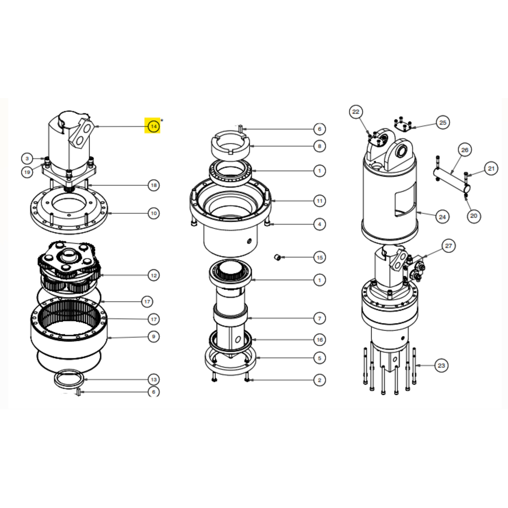 MOTEUR HYDRAULIQUE DIGGA POUR MOTOREDUCTEUR PD18 AVANT AVRIL 2011