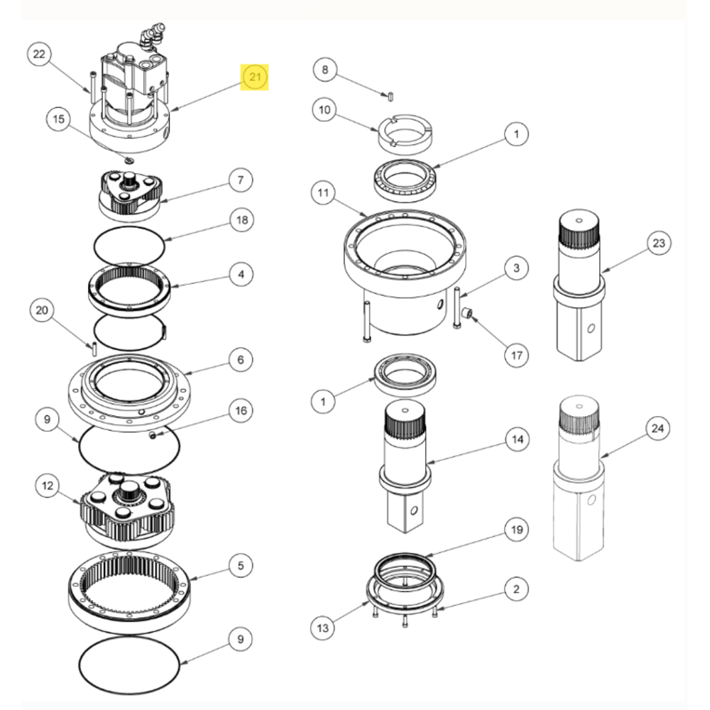 MOTEUR HYDRAULIQUE DIGGA POUR MOTOREDUCTEUR PD25