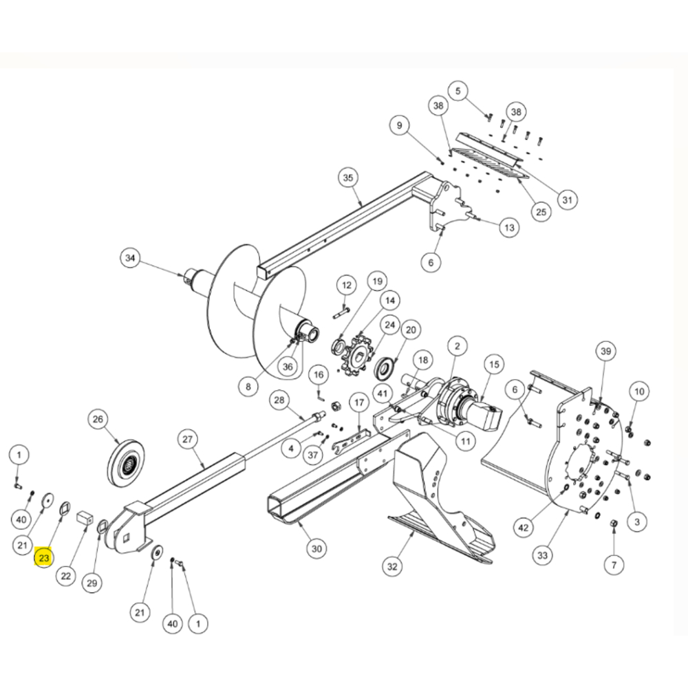 PLAQUE CARRE DE POULIE TRANCHEUSE DIGGA BIGFOOT HD 900 TR000054