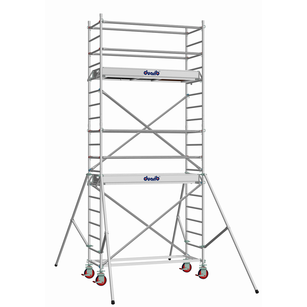 Echafaudage roulant aluminium DUARIB DOCKER2 85 largeur 205 hauteur travail 12m90 lisses/sous lisses - 7120110