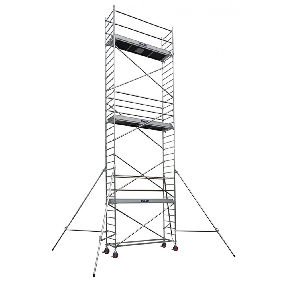 Echafaudage roulant aluminium DUARIB DOCKER2 85 largeur 254 hauteur travail 5m90 lisses/sous lisses  - 7125020