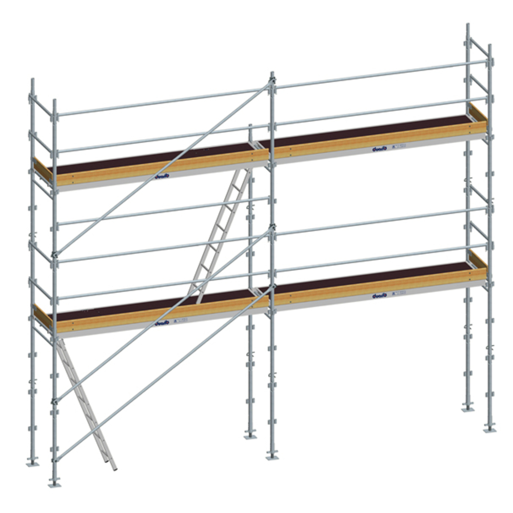 Echafaudage FACADE DUARIB 42M2 Equipée de lisses et sous-lisses Planchers acier - FDC01