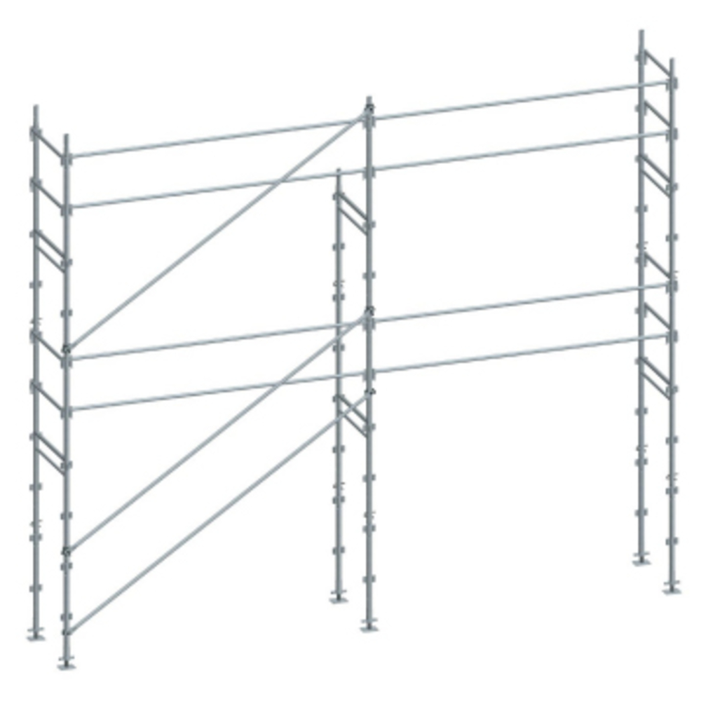 Echafaudage FACADE DUARIB 42M2 Structure seule (sans planchers, ni plinthes, ni accès) Equipée de lisses et sous-lisses - FDC01ST