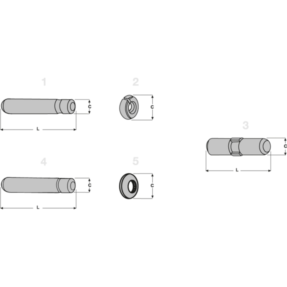 Axes et rondelles pour pointes ripper type caterpillar  - E368.1