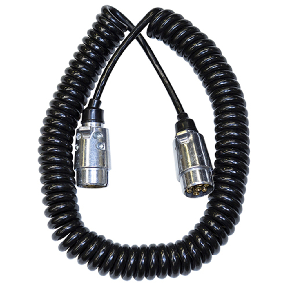 Prolongateur spirale 2,5 m x 2 prises mâle métalliques 7 broches - CP 60 - EUROMAIR - 13284