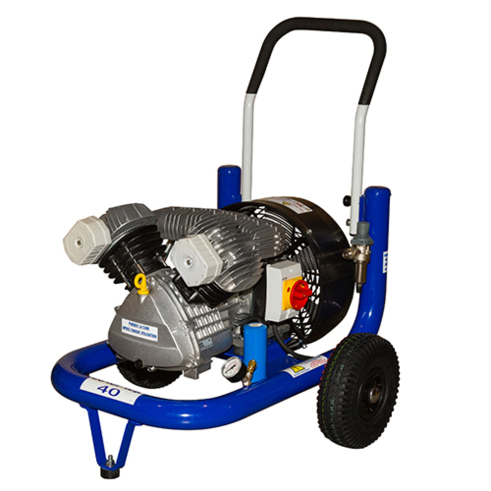 Compresseur de chantier EUROMAIR EUROPRO 40 400V pour machine à projeter 30385