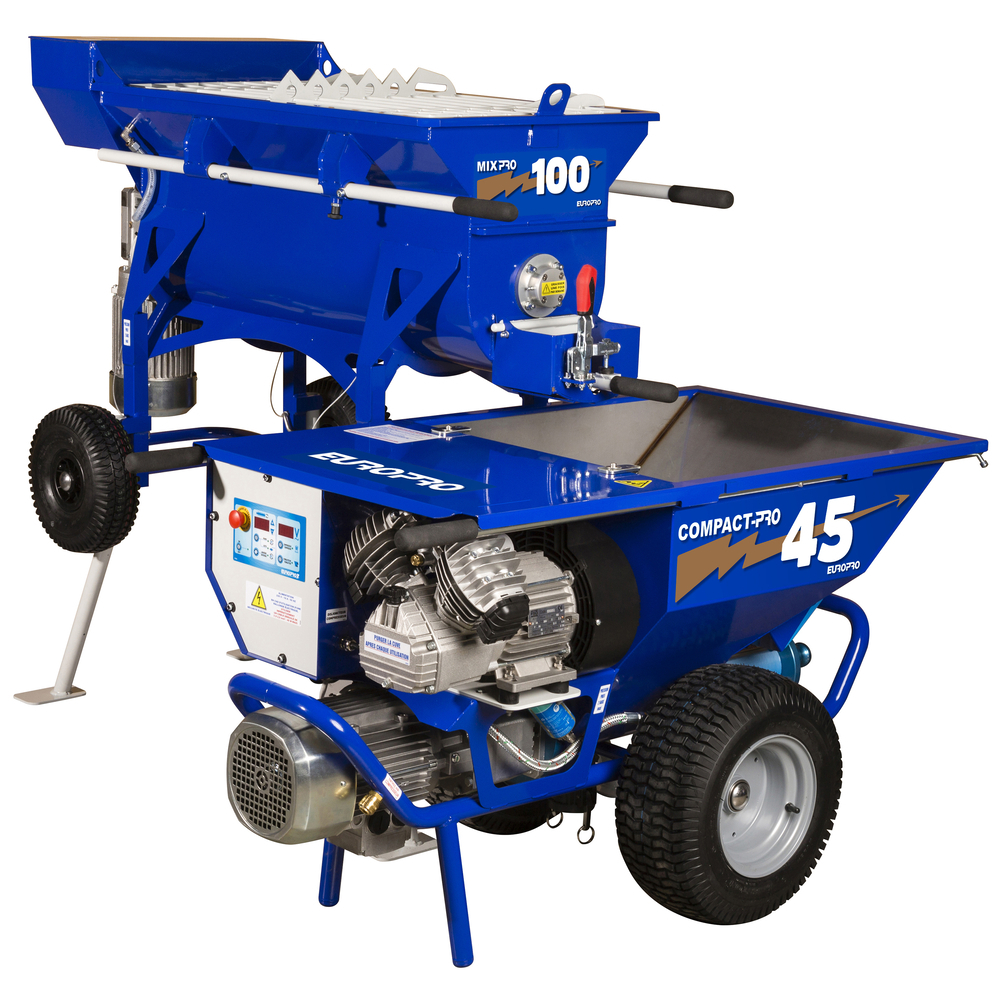 Ensemble à enduire PROJECT CP 45 + malaxeur MIXPRO 100 + lances mortier et ITE - EUROMAIR - EC3034