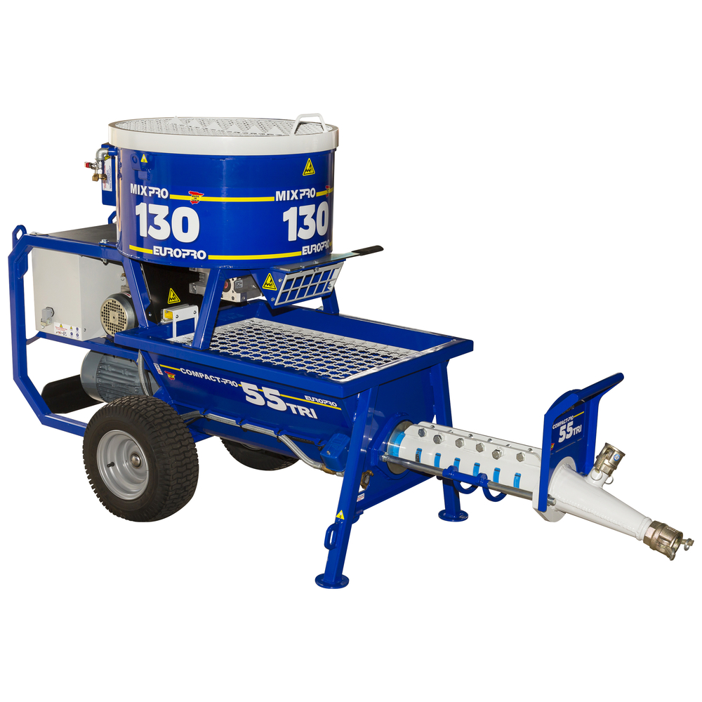 Ensemble à enduire COMPACT PRO 55 TRI + malaxeur MIXPRO 130 - 400V TETRA EUROMAIR - EC3062