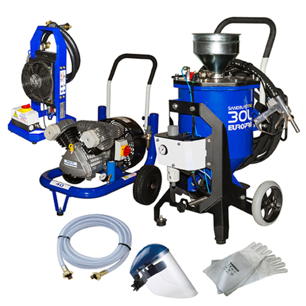 Ensemble sableuse SandBlastPro 30L + E 40 + Aéroréfrigérant - EUROMAIR - EC6003
