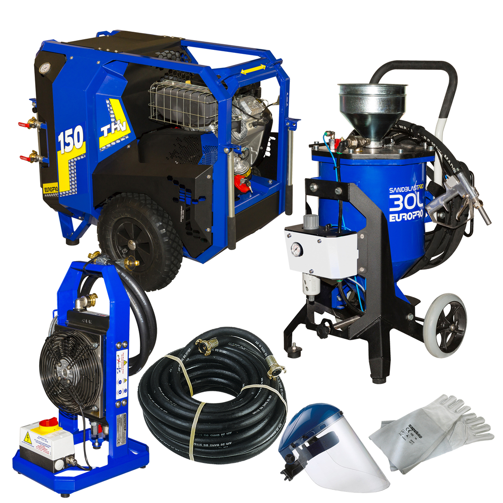 Ensemble sableuse SandBlastPro 30L + E 150 TH + Aéroréfrigérant - EUROMAIR - EC6004