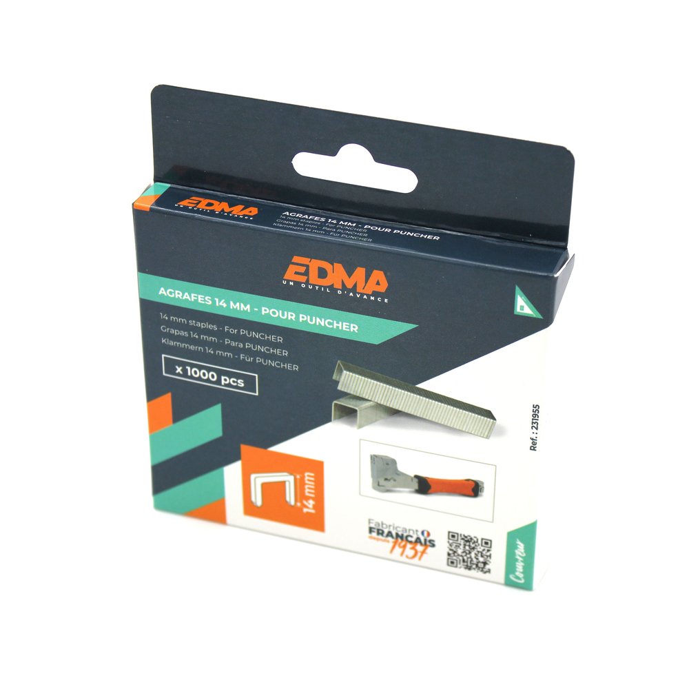 AGRAFE POUR PUNCHER - 14 mm x 1000 pcs - EDMA - 231955