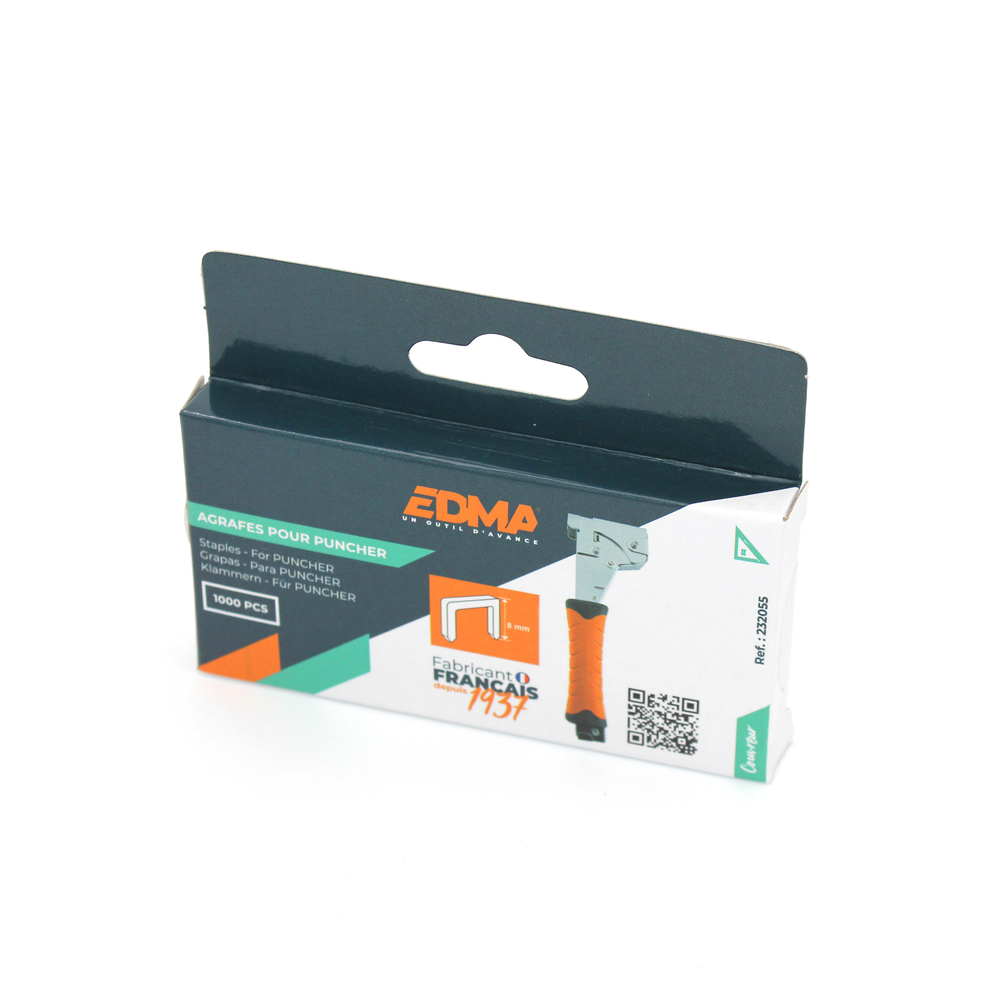 AGRAFE POUR PUNCHER - 8 MM x 1000 pcs - EDMA - 232055
