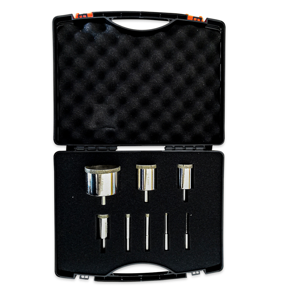 COFFRET 8 TRÉPANS DIAMANTÉS PERCEUSE - diam 6, 8, 10, 12, 28, 35, 43, 68 mm - EDMA - 251955
