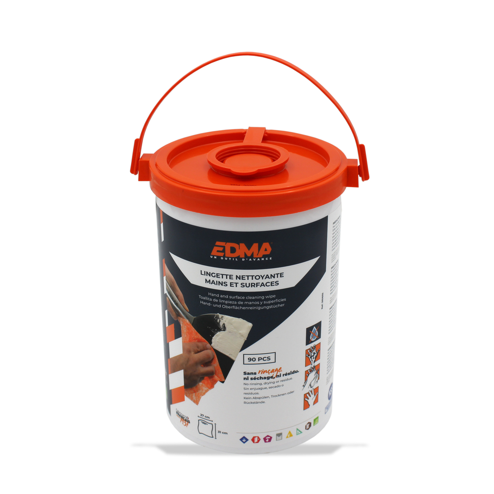 LINGETTE NETTOYANTE MAINS ET SURFACES x 90 pcs. - EDMA - 260655