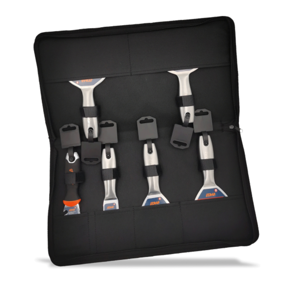 Lot sacoche 5 couteaux à enduire premium + couteau multi fonction - EDMA - 610161