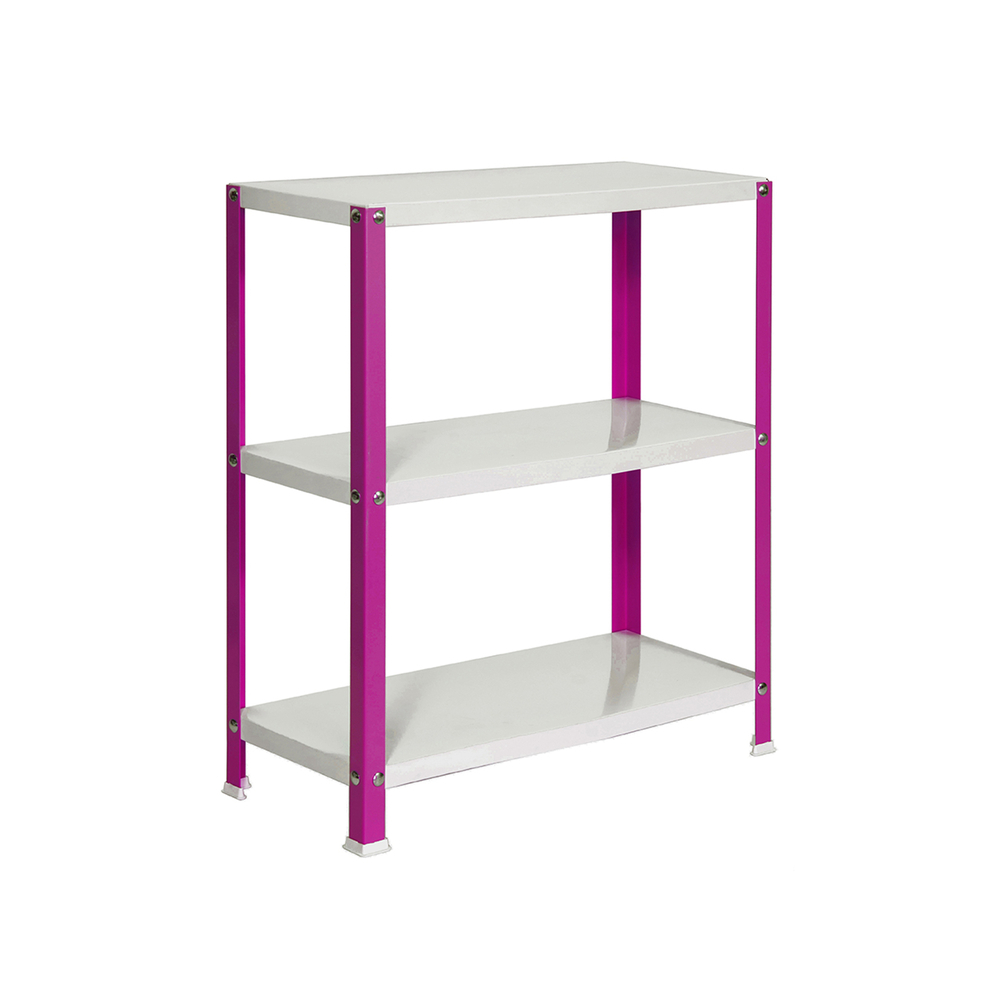 Rayonnage intérieur 900x800x300 - 3 niveaux Rose/Blanc - SIMON RACK - 8425437061783