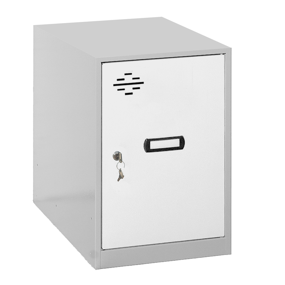 Vestiaire métallique monté 475x300x500 - Gris/Blanc - SIMON RACK - 8425437064906
