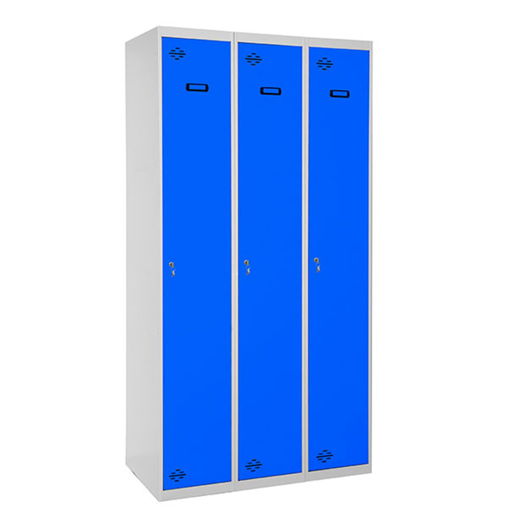 Vestiaire métallique monté 1800x900x500 - 1 niveau Gris/Bleu - SIMON RACK - 8425437067006