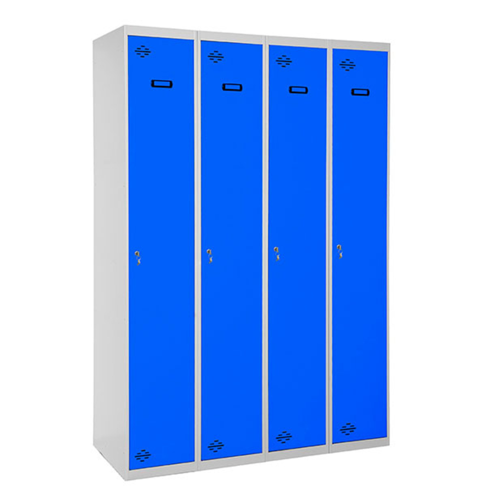 Vestiaire métallique monté 1800x1200x500 - 1 niveau Gris/Bleu - SIMON RACK - 8425437067013