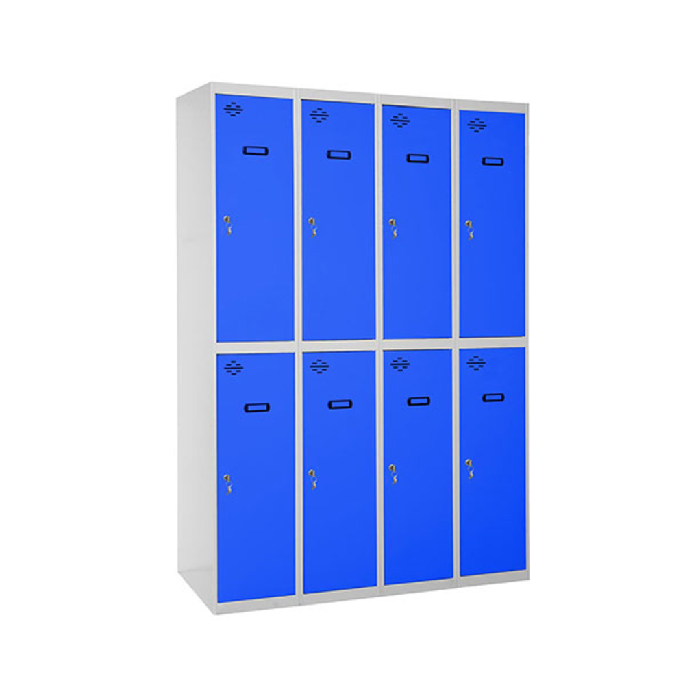 Vestiaire métallique monté 1800x1200x500 - Gris/Bleu - SIMON RACK - 8425437067129
