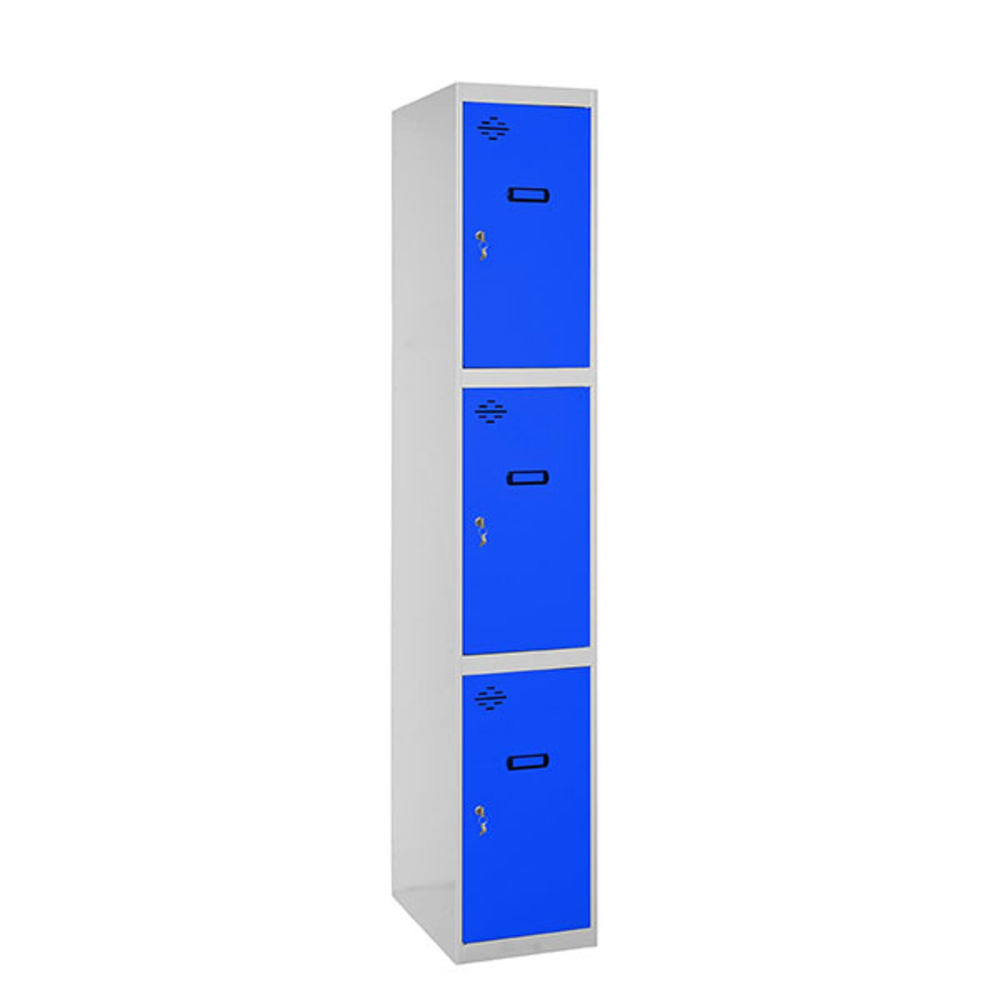 Vestiaire métallique monté 1800x300x500 - Gris/Bleu - SIMON RACK - 8425437067204