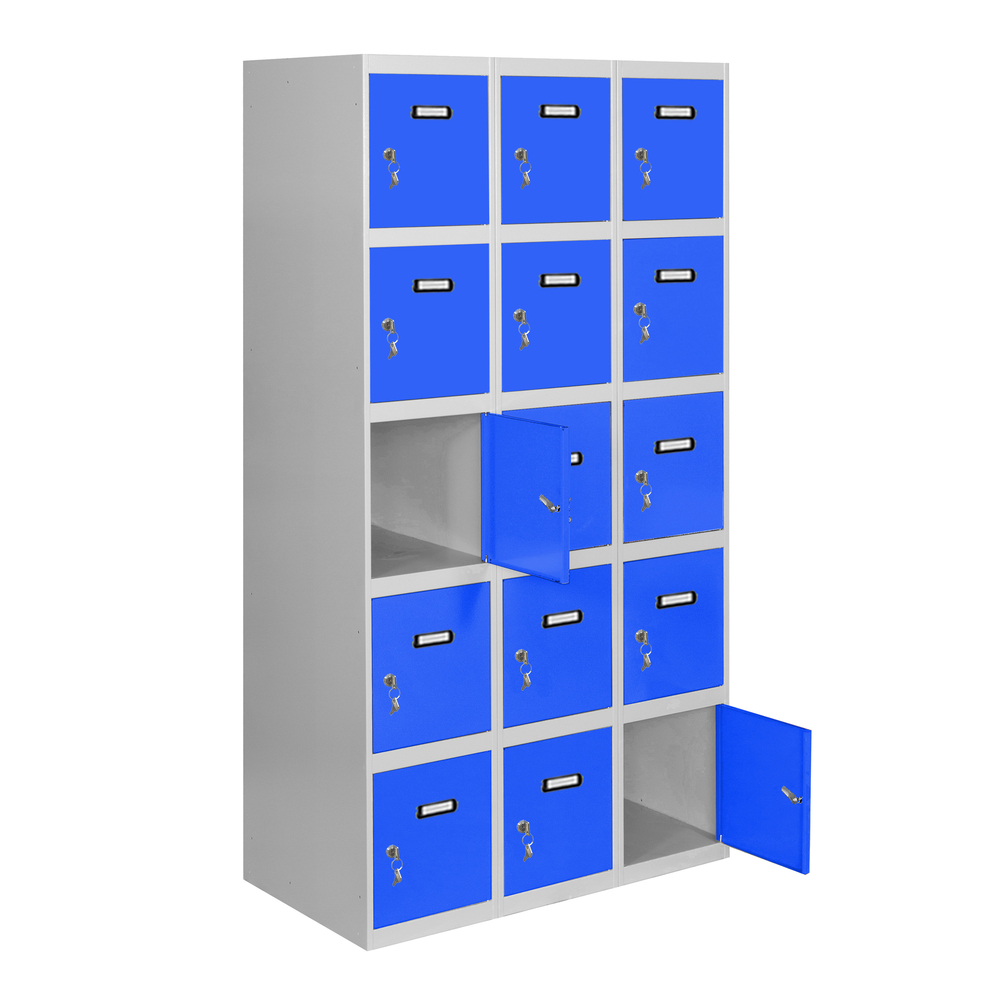 Vestiaire métallique monté 1800x900x500 - Gris/Bleu - SIMON RACK - 8425437067365